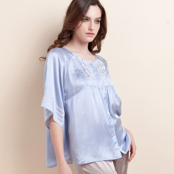 金三塔夏季新品 100%桑蠶絲刺繡高端家居服，優(yōu)雅與舒適的完美結合